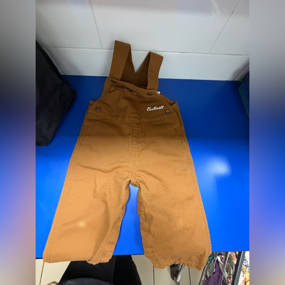 Carhartt Kids Tan/Brown Bib Overalls